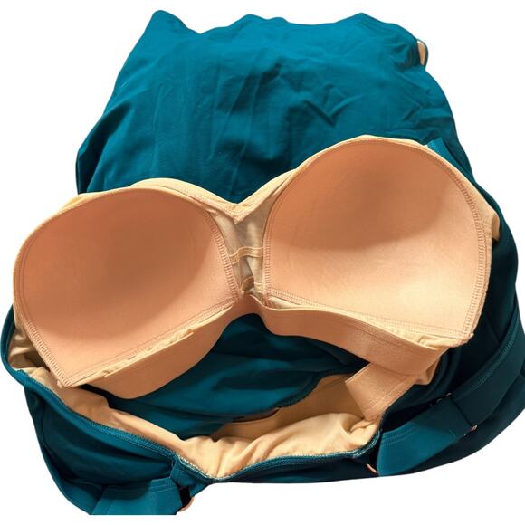 Kim Gravel x Swimsuits For All Surplice Asymmetrical Sarong Moroccan Blue 16 - Picture 12 of 14